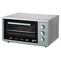 Behome - Four électrique 30 L, Ventilé, Auto-nettoyant, émaillé, Température Jusqu'à 320 °C, Double Vitre Avec Lumière Intérieure Et Minuteur, 2 Plaques Et 1 Grille (noir