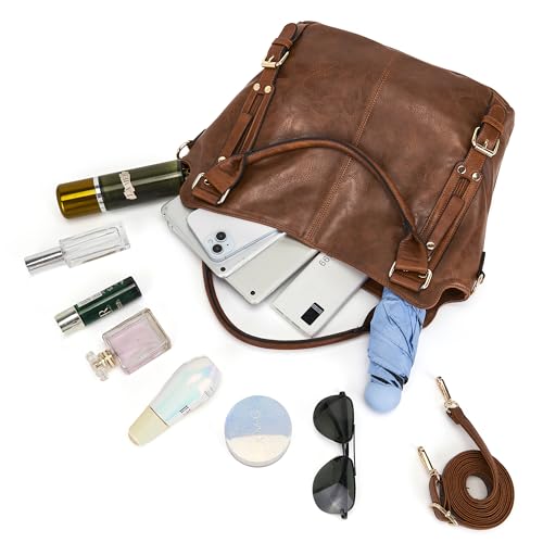 Image of Crossbody Bags for Women Large Hobo Purse Shoulder Handbag Wallet Set 2PCS | Soft PU Leather,Total 9 Pockets,Large Capacity,with a Spacious Functional Wallet,Detachable Shoulder Strap,Stylish Design
