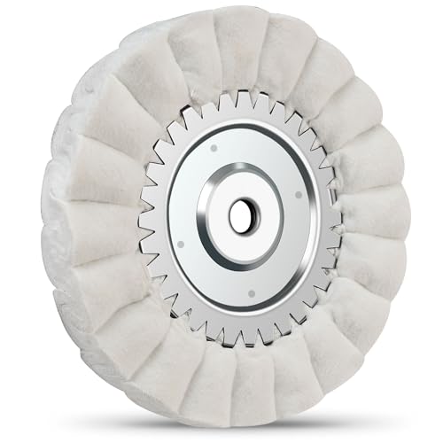 Image of 8 inch S-Shape Fine Airway Buffing Wheel with One-Piece Hub