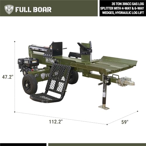 35 Ton 306cc Gas Log Splitter with 4-Way & 6-Way Wedges, Hydraulic Log Lift - Image 6