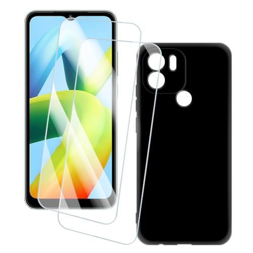 OAGELIM 2�Z�b�g �X�N���[���v���e�N�^�[ + �P�[�X Xiaomi Redmi A1+ (6.52 �C���`) �Ƃ̌݊������� �A�[�e�B�X�e�B�b�N�J�X�^���v�����g�J�o�[�Ƌ����K���X�t�B���� �X�N���b�`�h�~ (��)
