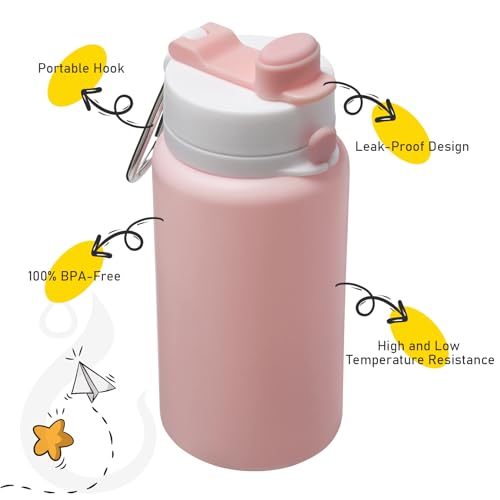 Opard Collapsible Water Bottles 19 Oz - BPA Free, Leak Proof, Foldable Silicone Collapse Bottle, Easy to Compact and Expandable, Travel Essentials Accessories - Image 4