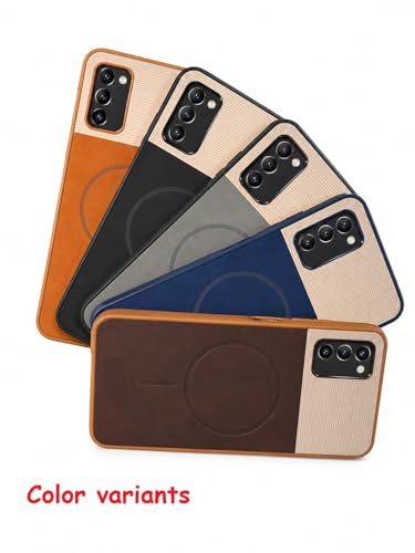Image of Bintage Dual-Leather Mac Safe Design Phone Case| Soft Touch Finish | Full Camera Protectection Back Cover Compatible for Samsung A03s / M02s 4G - White & Matelic Grey