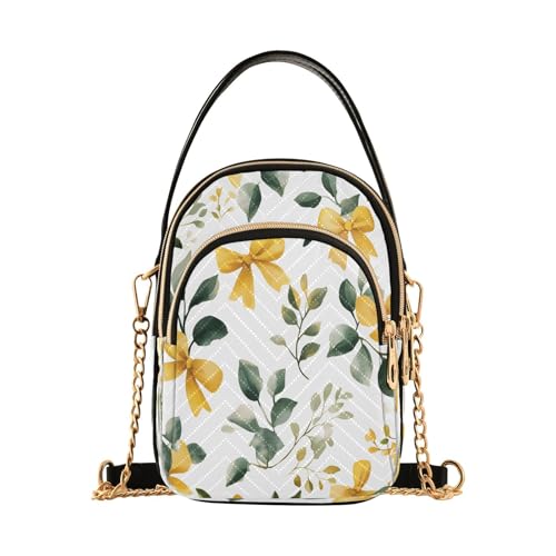 Bows Shoulder Bags for Women Retro Classic Handbag Purse Small Purses with Chain