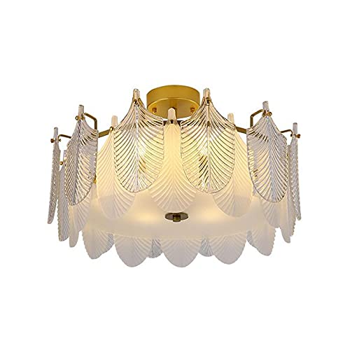 Plafonnier en cristal doré 60x28cm S3YT8U chic et rond pour salon