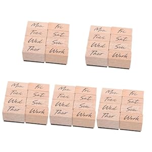 Villcase 5 Zestawów Stemple Drewniane Tygodnia