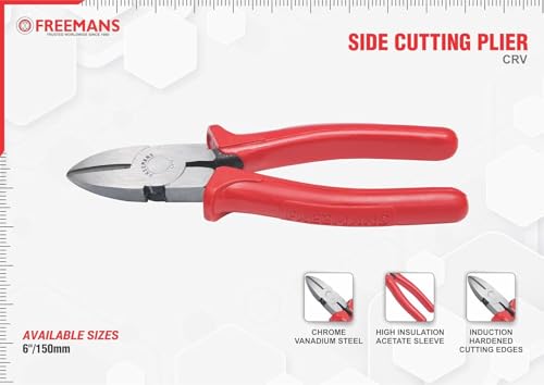 Image of FREEMANS Professional 3-Piece Pliers Set for Home & Electrical Use || Includes 8-Inch Combination Plier || 6-Inch Long Nose Plier || 6-Inch Side Cutting Plier