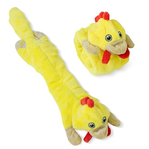 SHARLOVY Giocattoli cigolanti per cani - Giocattolo per cani di pollo increspato, giocattoli per animali domestici in peluche a bolle per cuccioli di dentizione senza imbottitura animali giocattolo