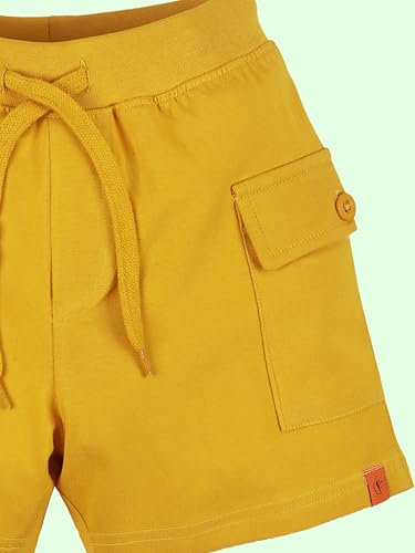 Image of KiddoPanti Boys 100% Cotton Knitted Above Knee Length Basic Cargo Shorts