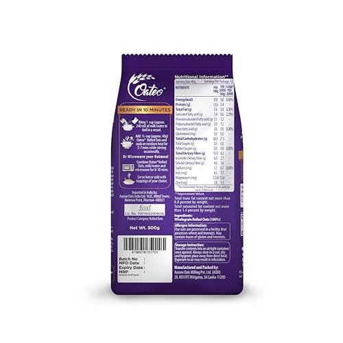 Image of Oateo Jumbo Rolled Oats 1KG | Diet Food for Weight Management | High Protein & Fiber | Delicious breakfast | Gluten free | Healthy Food with No Added Sugar