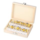 YEARTOP 15 Pieces Router Bits Set for Router Tool, 1/4 