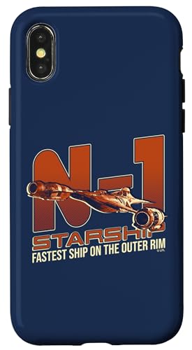 Coque iPhone X/XS Star Wars antichoc avec design N-1 Starship haute précision