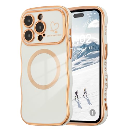 Coque iPhone 13 Pro motif cœur blanc pour femmes et filles