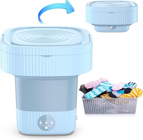 Portable Washing Machines, 10L Foldable Mini Washing Machine, Compact Washing Machine for Baby Clothes, Underwear or Small Items, Apartment, Dorm, Camping, RV Travel Laundry- Gift Choice