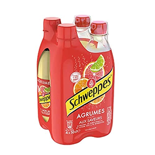 Schweppes - Refresco cítrico con sabores de naranja, pomelo, lima y mandarina, 4 x 50 cl