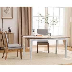 chairus Farmhouse Dining Table for 6-8 63 Inch Rectangle Kitchen Table Wooden Dining Room Table for Kitchen Restaurant Outside Garden, Brown chairus Farmhouse Dining Table for 6 8 63 Inch Rectangle Kitchen Table Wooden Dining Room Table for Kitchen Restaurant Outside Garden Brown