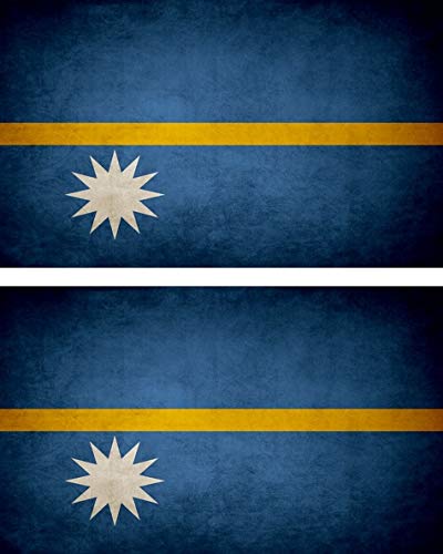 Akachafactory 2X Autocollant Sticker Drapeau Vintage Vieilli NAU Nauru