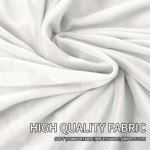 Caijin Bed Headboard Covers Slipcover, Stretch Bed Headboard Covers, Dustproof Protector Cover For Linen Fabric Tufted Upholstered Headboard (White, 120-140 Cm（Full）) - 6