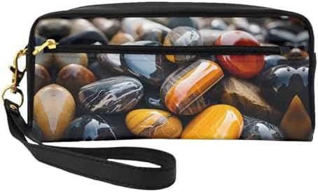 Riverside stones Versatile Travel Makeup Bag - Double-Sided Print, Ultra-Soft PU Leather Cosmetic Organizer for Women, Mothers Day Gifts & Teacher Appreciation image 5
