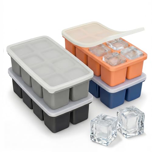 Set 4 bandejas de silicona para cubos de hielo con tapa miniatura 1