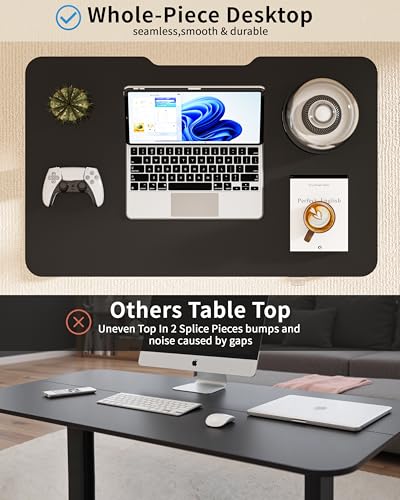 Image of Okin Electric Standing Desk 31.5x19.7 Inches Small Computer Desk-Whole Piece Stand up Desk with Wheels Gaming Rolling Home Office Desks, Black