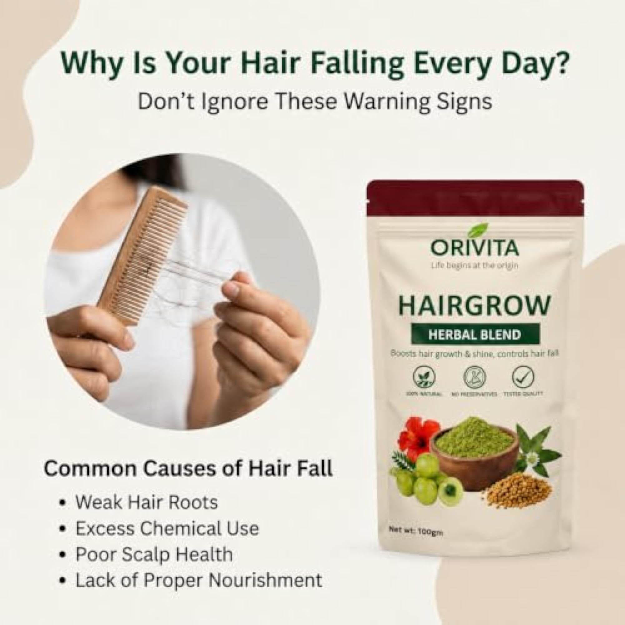 Hairgrow Herbal Blend Hair Mask Powder for Growth