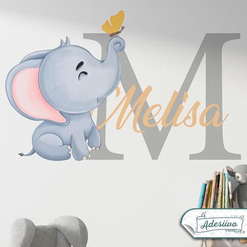 Vinilo Decorativo Elefante Personalizable con Nombre miniatura 2