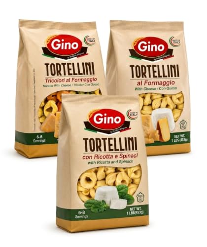 Gino Italian Tortellini Variety Pack (3 lbs Total) | Classic Cheese, Tricolor, & Spinach Ricotta Bronze-Cut Egg Pasta | Non-GMO, Made in Italy (3 Pack) image 4
