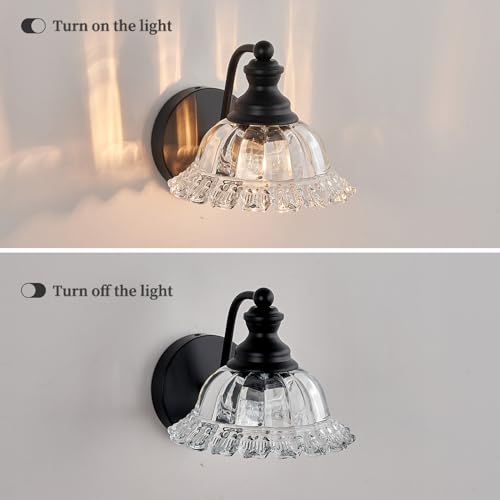Image of XIEDUN Vanity Light Black Wall Sconces Farmhouse Bathroom Sconces