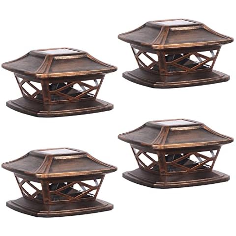 NEWNEN Solar Post Lights Outdoor, Waterproof Solar Fence Cap Light Cover