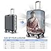 QSMBNET Travel Luggage Cover White Buddha Statue Spandex Suitcase Protector Washable Baggage Covers Fashion Elastic Scratch-Resistant Luggage Cover Protector Fits 18-32 Inch Luggage