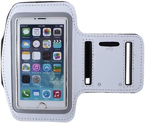 White Running Armband for iPod Touch 7 - Sports Gym Workout Case Cover Band Compatible with iPod Touch 7