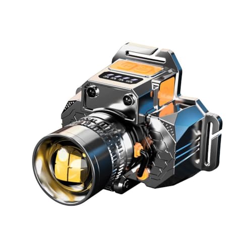 Linterna de inducción con zoom superbrillante, linterna frontal recargable superbrillante, luz de...