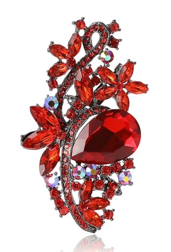 Broche femme strass en cristal éclatant pour costume et robe de soirée chic