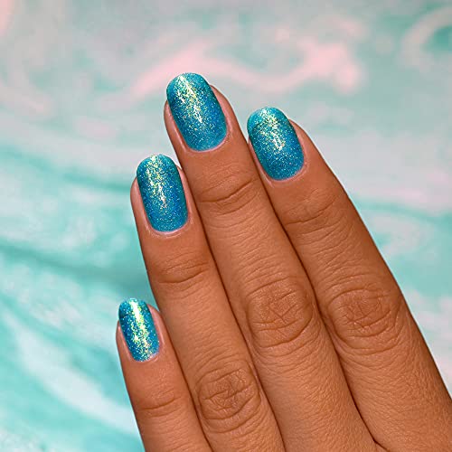 Image of ILNP Blue Lagoon - Shimmering Teal Holographic Jelly Nail Polish