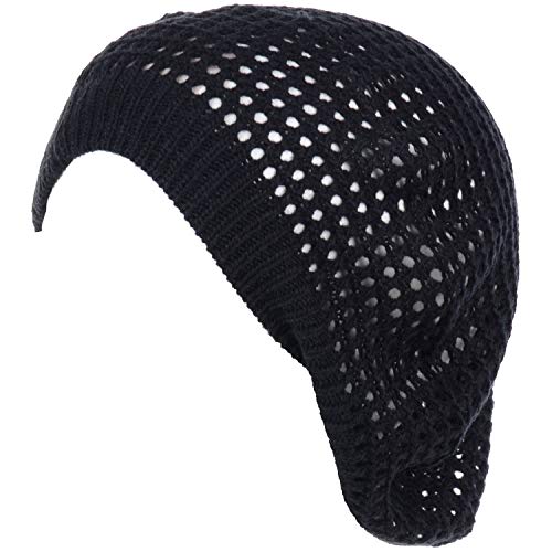 Byos Women’s Chic Cutout Open Net Knit Lightweight Slouchy Crochet Beret Hat #TOP13