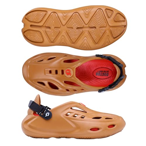 Image of DOCTOR EXTRA SOFT Men's Sports Extra Padding Casual Clogs /Sandals with Adjustable Back Strap for Adult| Comfortable & Lightweight| Stylish & Anti-Skid| Everyday Use Waterproof Mules Gents & Boys D-531
