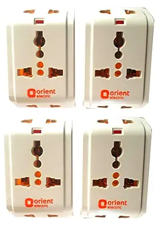 Orient Electric 3 Pin Multi plug Travel Adapter Pack of 4
