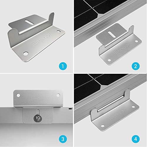 Renogy RNG-MTS-ZB Solar Panel Mounting Z Bracket Mount Supporting for RV, Roof, Boat, Set of 4 Units - 3