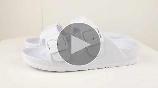 white Sponge Buckle Slippers サンダ Amazon.com | Qtdstz Women's Comfort Slides Summer Double Buckle