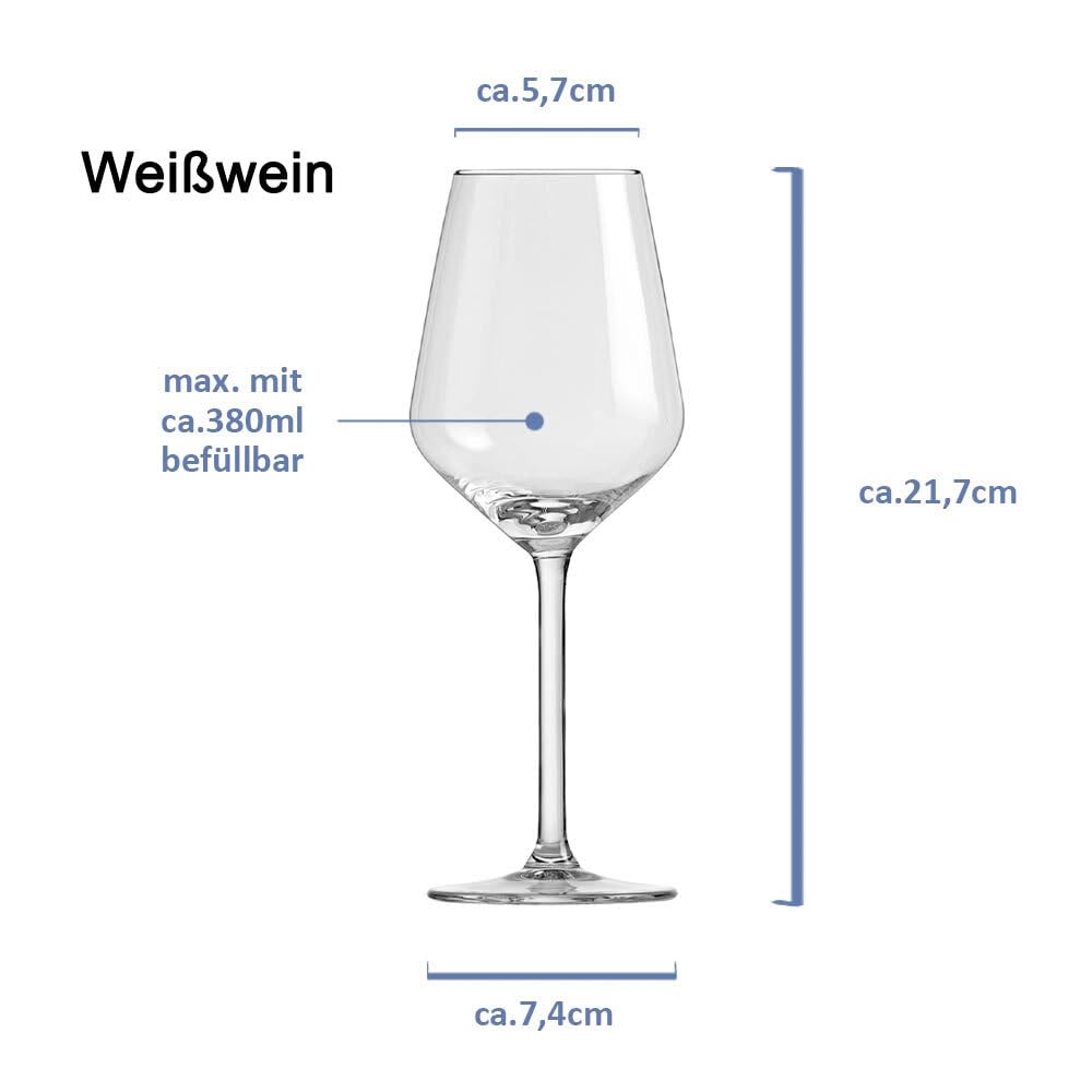 Murago - 12er Set Weingläser Elegance - 6 x Weißweingläser ca. 380ml & 6 x Rotweingläser ca. 530ml - elegante Weingläser Weinglas Weißwein Rotwein Gläser bauchig spülmaschinenfest groß Weisswein