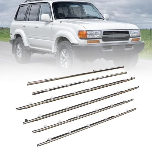 Priprilod Door Belt Molding Compatible with Toyota Land Cruiser 80 Series 1991-1997 Compatible with Lexus LX450 FZJ80 1996-1998#75710-60011 75720-60011 75730-60010 75740-60010