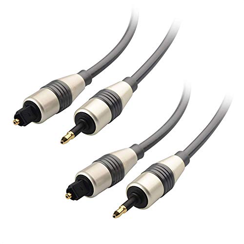 Cable Matters 2-Pack Toslink to Mini Toslink Cable - 3 Feet