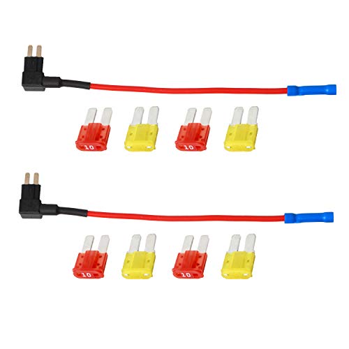 Micro2 Blade Fuse Holder Fuse With 10A, 20A Fuse - Tap 12V Car Add-A-Circuit Fuse Tap Adapter With Micro2 Blade Fuse （2 Sets） #TOP2
