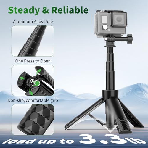 JOILCAN 25.2" Mini Selfie Stick Tripod, Portable Handle Grip Tripod - image 6