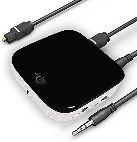 Bluetooth 4.1 Transmitter + Receiver, Digital Optical TOSLINK and 3.5mm Wireless Audio Adapter for TV Home and Car Stereo System, can Pair with Two Headphones/Speakers at Once | BTI-029