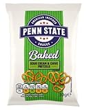 Penn State Sour Cream & Chive Pretzels – 33 x 30g | Baked Wheat & Potato Snacks | Vegetarian | Individually Wrapped