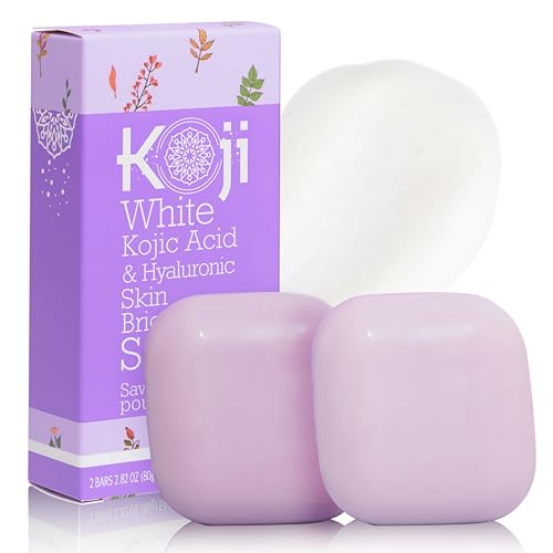 Koji White Kojic Acid & Hyaluronic Acid Skin Brightening Soap For Hydrating, Face Moisturizer, Skin Radiant, Cleansing Bar, Reduces The Appearance Of 