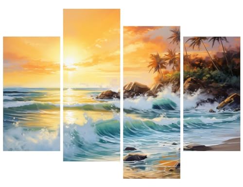 Broderie Diamant Kit Complet Grand Format Peinture Diamant 5D Plage