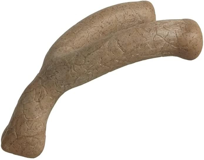 MPP Dog Durable Hefty Wishbone Dental Chew Toys Bacon or Wood Scent Easy Grip Health (Set of 2 - Both Sizes - (Wood))